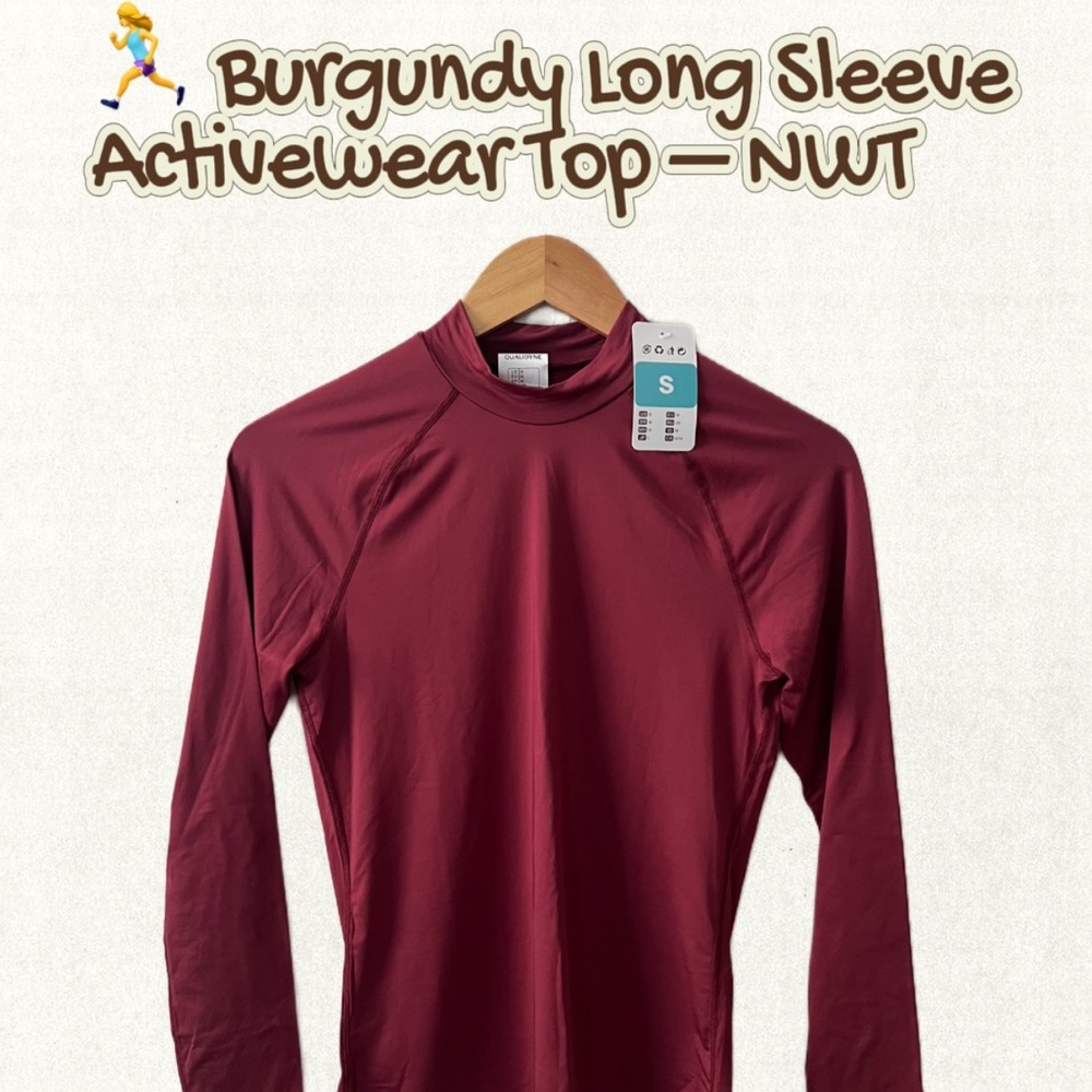 Maroon Long Sleeve Activewear Top